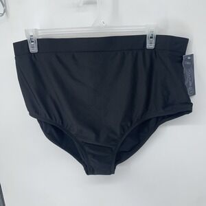 New With Tags Aqua Couture Curvy Women's Black Swimsuit Bikini Bottom, Size 2X